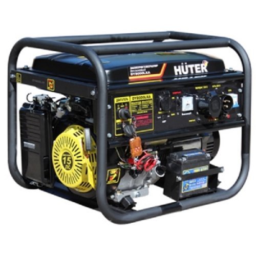 Бензогенератор Huter DY6500LX с колёсами и аккумулятором картинка